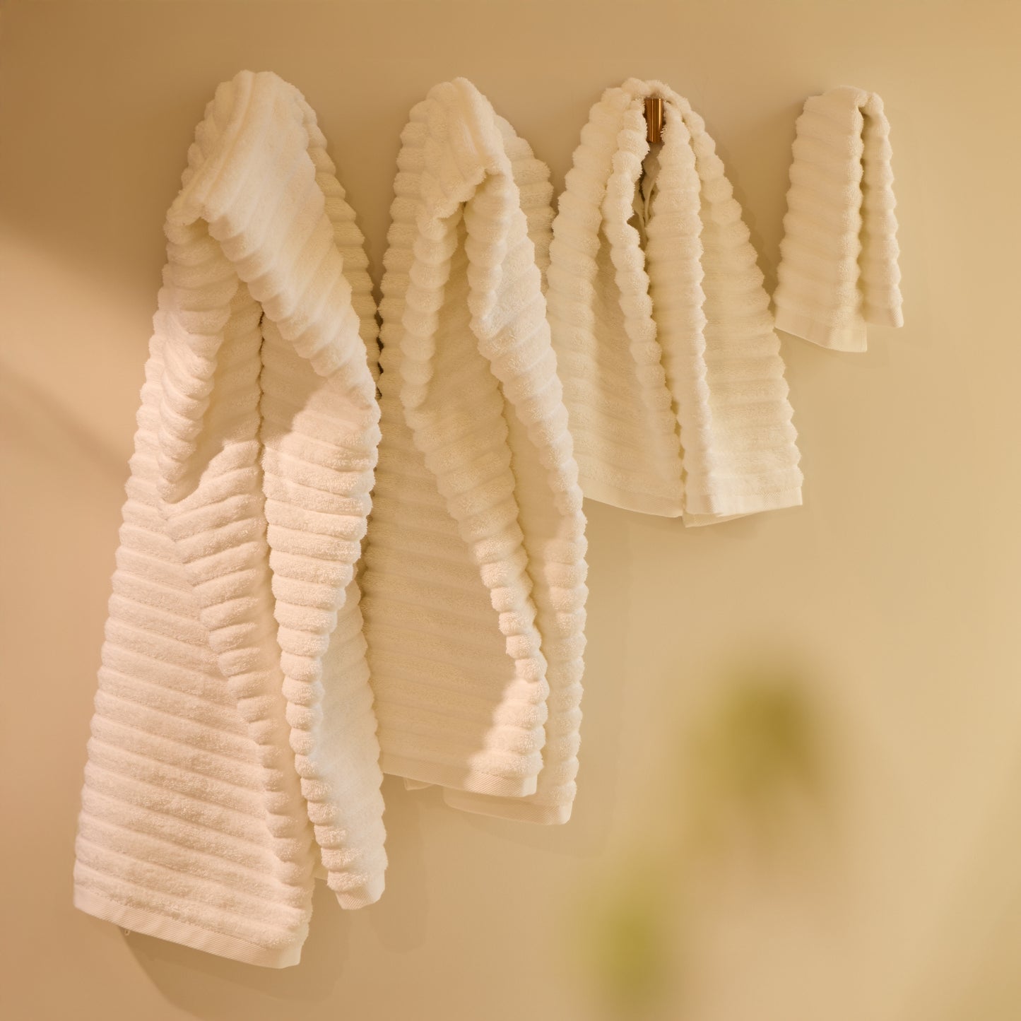 Meadow Rib Cotton Towel folded by Voucler