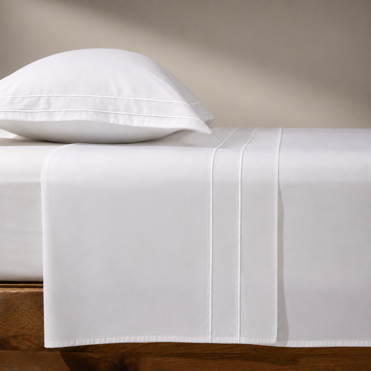Drap plat en satin HARMONY, 300 fils au pouce carré