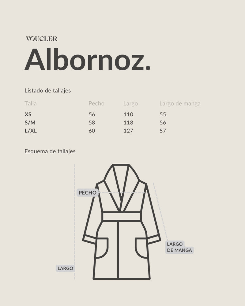 Guía de tallas Albornoz