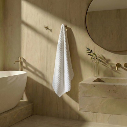 Serviette de bain en coton côtelé Meadow