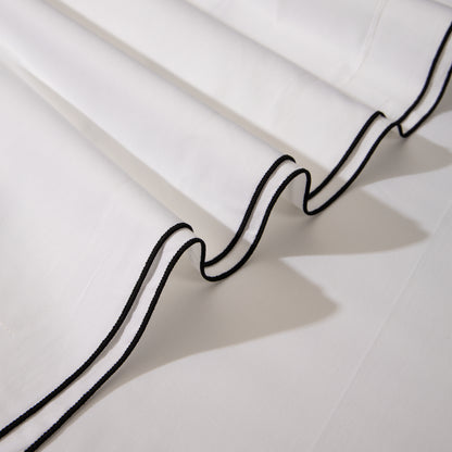 JUEGO DE SÁBANAS BLISS SATÉN BORDADO NEGRO