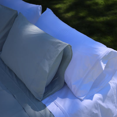 Drap plat en satin CALM, 400 fils au pouce carré