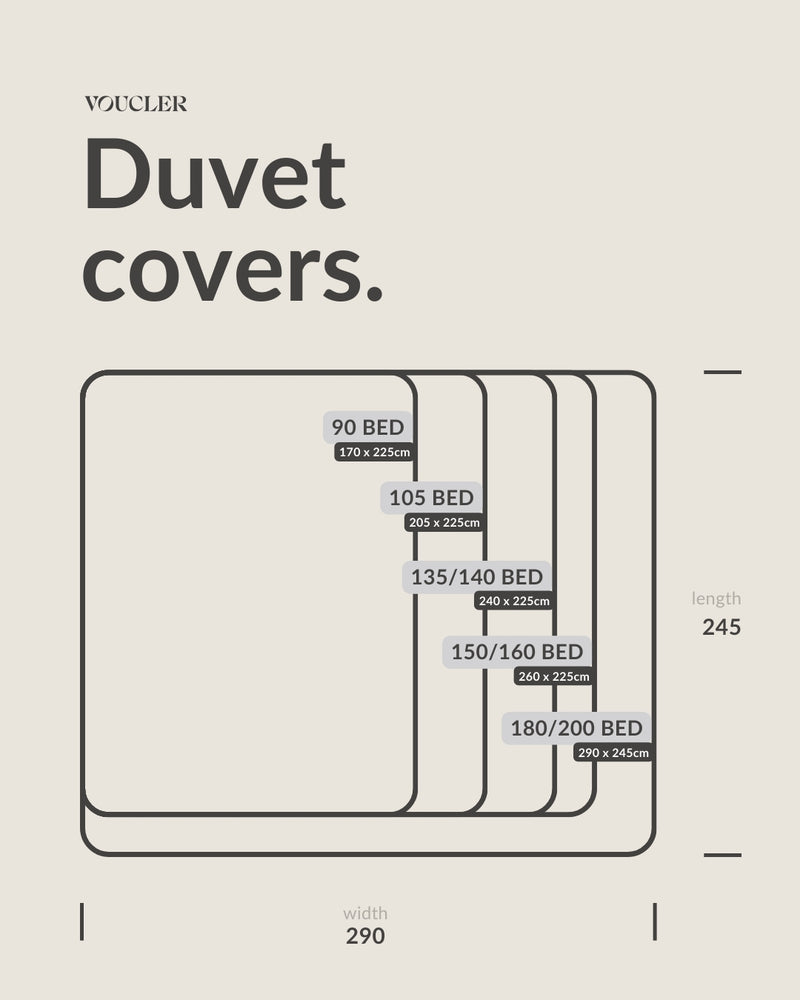 Duvet covers Size chart