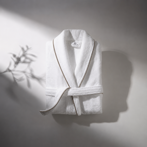 ALBORNOZ DE BAÑO EMBRACE RIBETE BEIGE