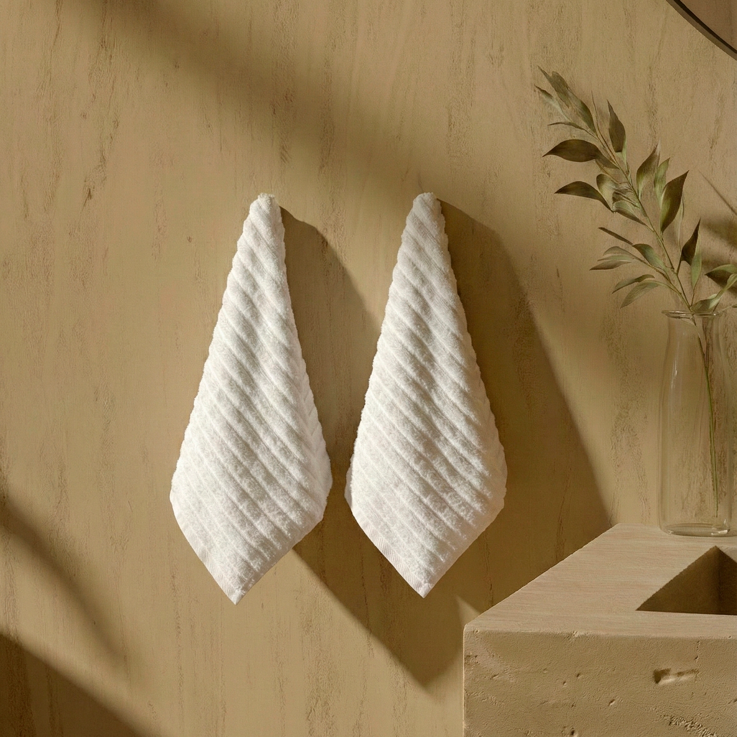 Serviette de bain en coton côtelé Meadow