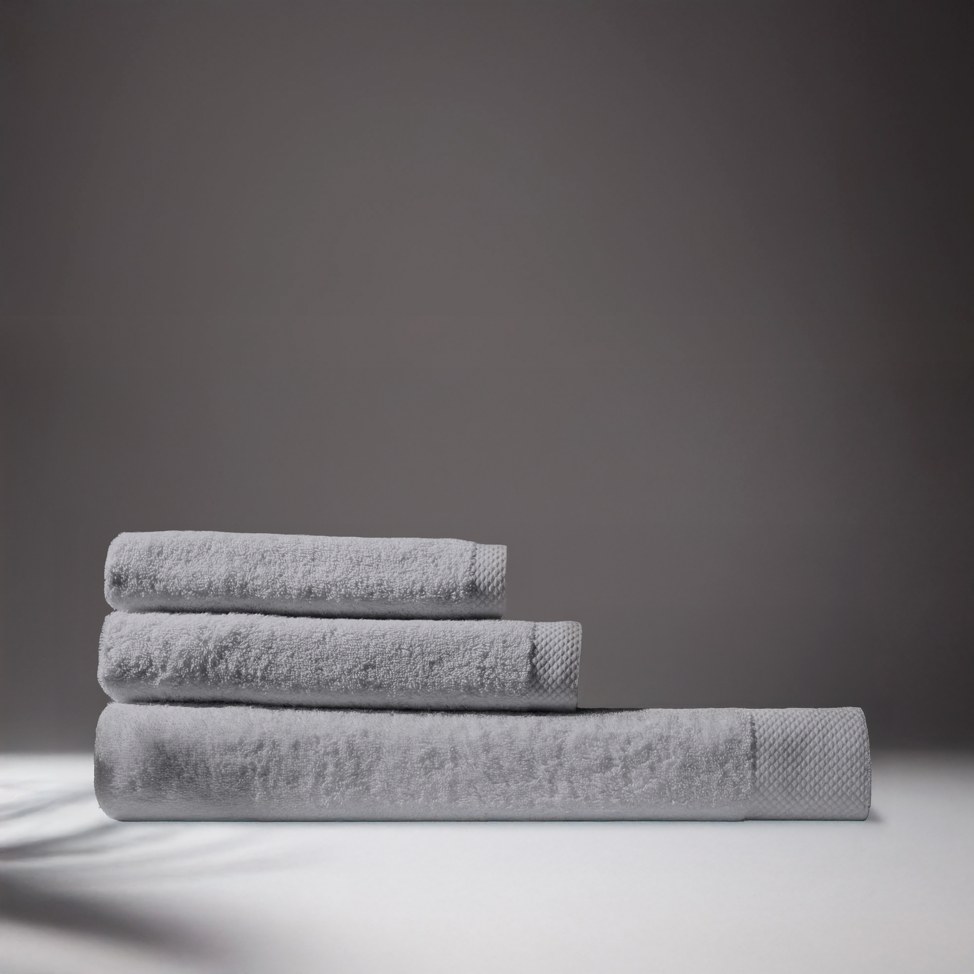 Of Super Soft Towels Oasis (bundle Of 3) - Grey folded by Voucler