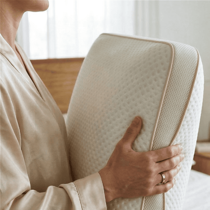 Cooling Touch Pillow on bed by Voucler