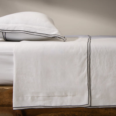 Lençol de cama com borda preta da Voucler