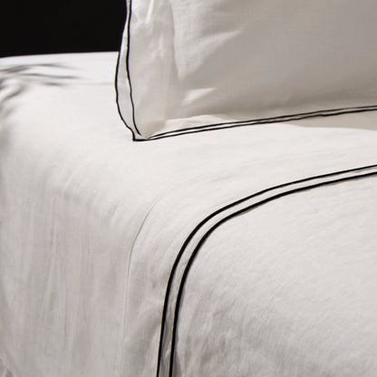 Lençol de cama com borda preta da Voucler