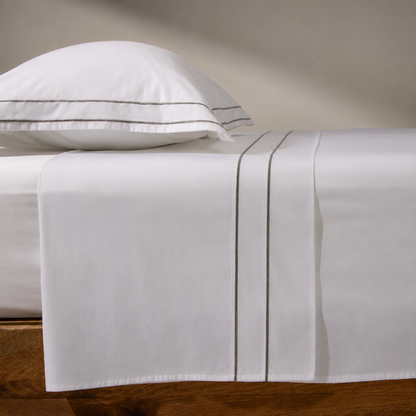Drap plat en satin HARMONY, 300 fils au pouce carré