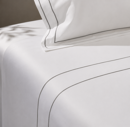 Drap plat en satin HARMONY, 300 fils au pouce carré